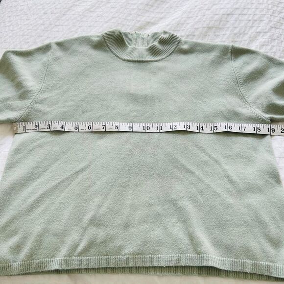 Drapers & Damons Sage Green Sweater Short Sleeve Top Petite Small - Picture 6 of 8